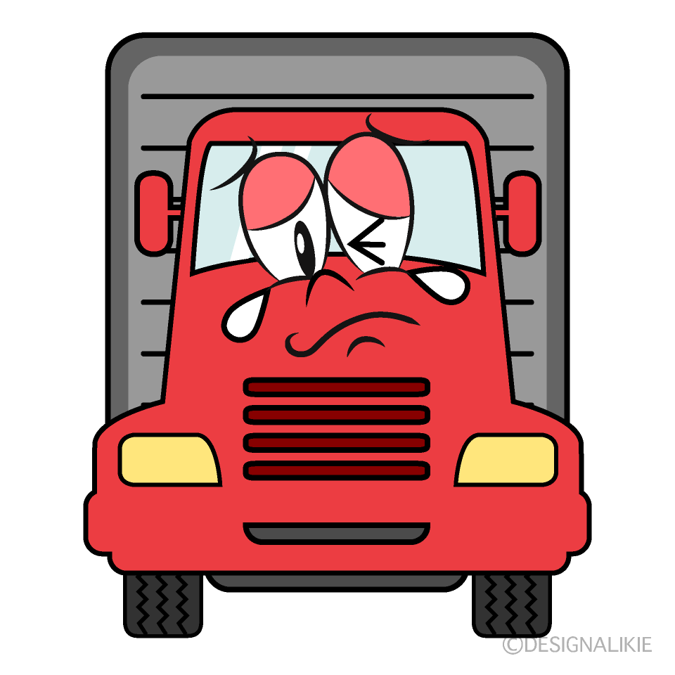 Crying Truck Cartoon Character Image