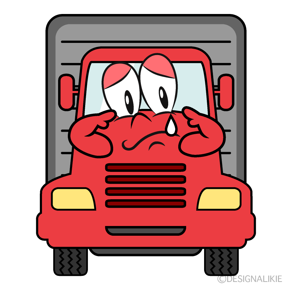 Sobbing Truck Cartoon Character Image