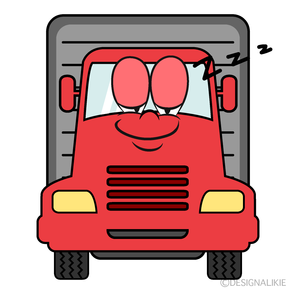 Sleeping Truck Cartoon Character Image