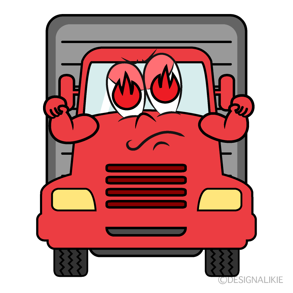 Burning Truck Cartoon Character Image