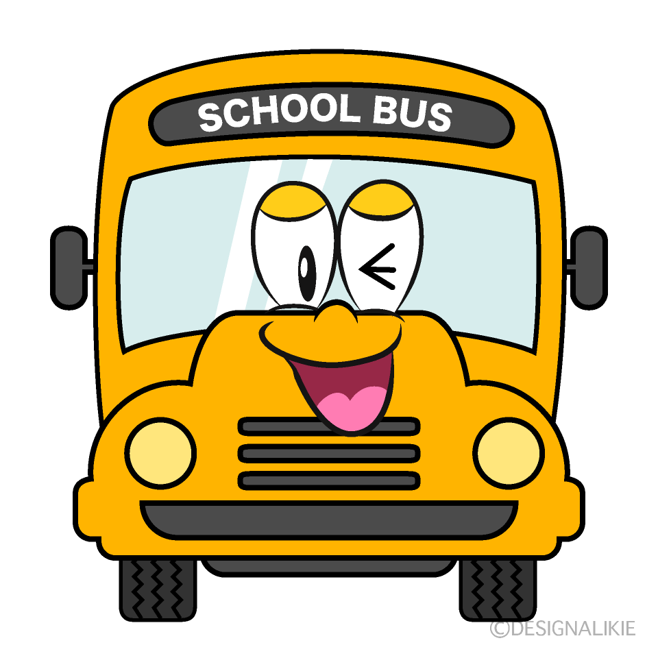 Laughing School Bus Cartoon Character Image