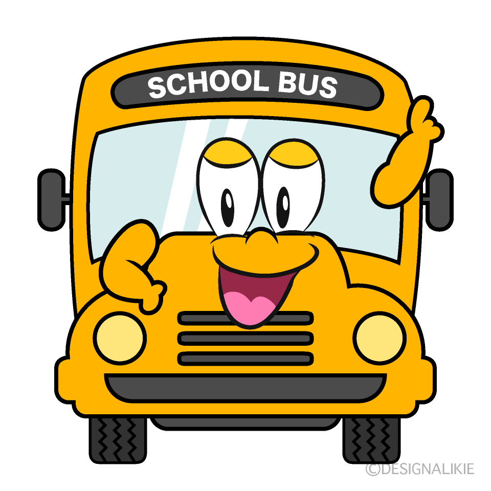 Posing School Bus Cartoon Character Image