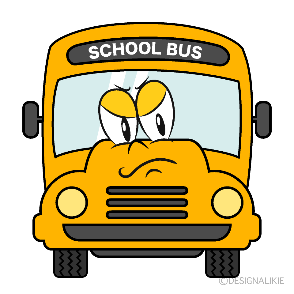 Angry School Bus Cartoon Character Image