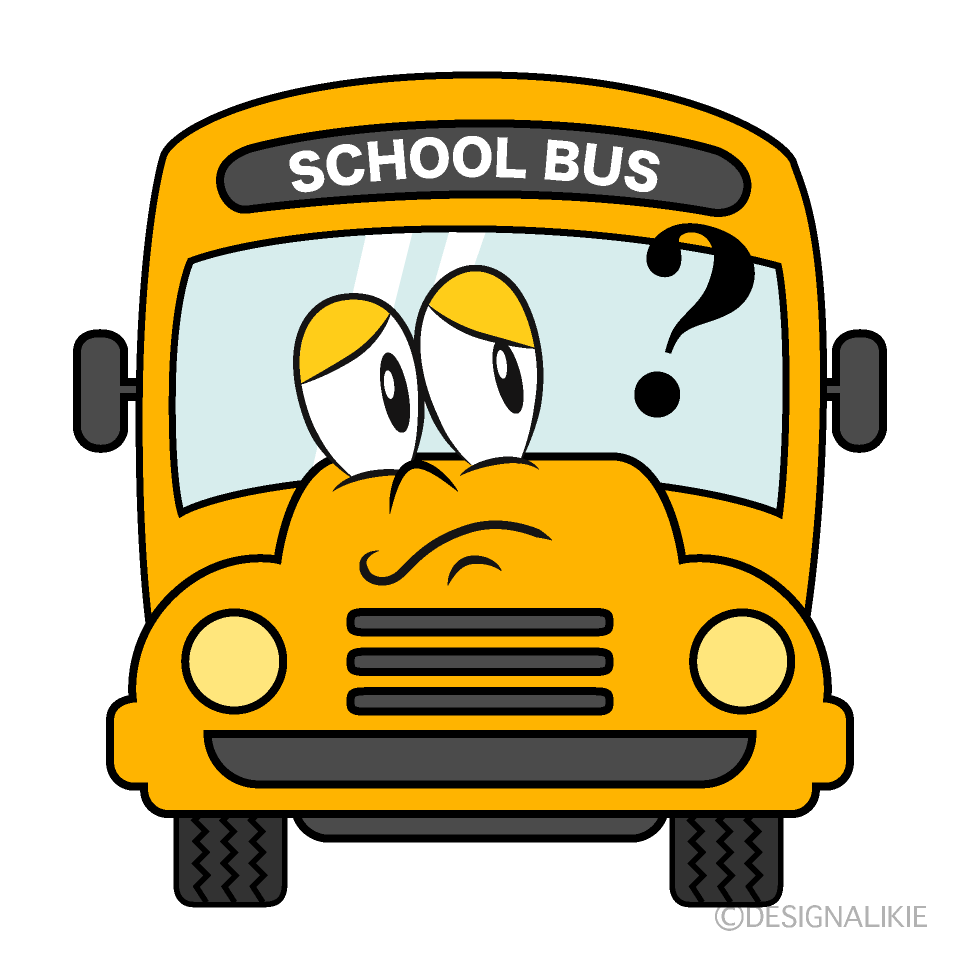 Thinking School Bus Cartoon Character Image