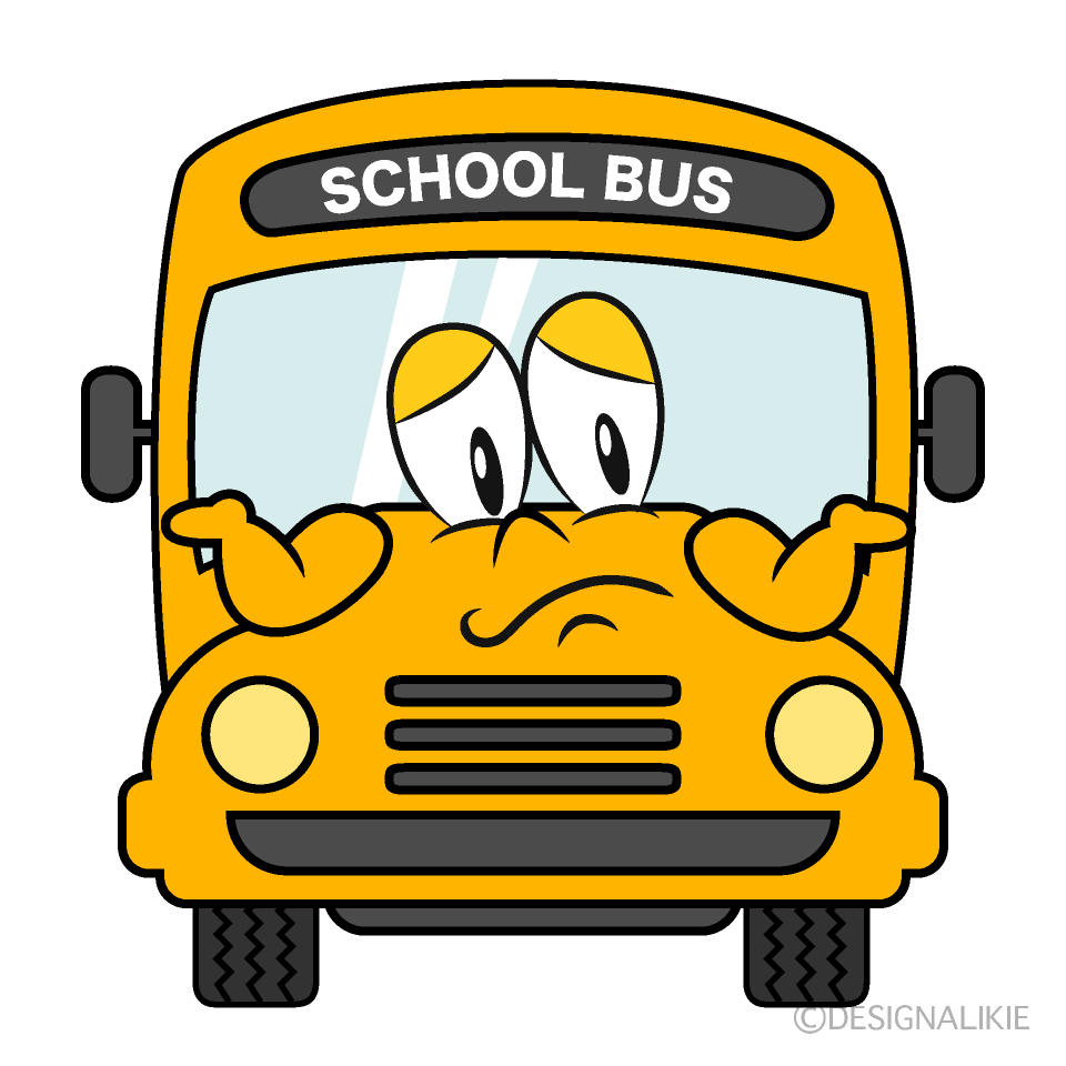 Troubled School Bus Cartoon Character Image