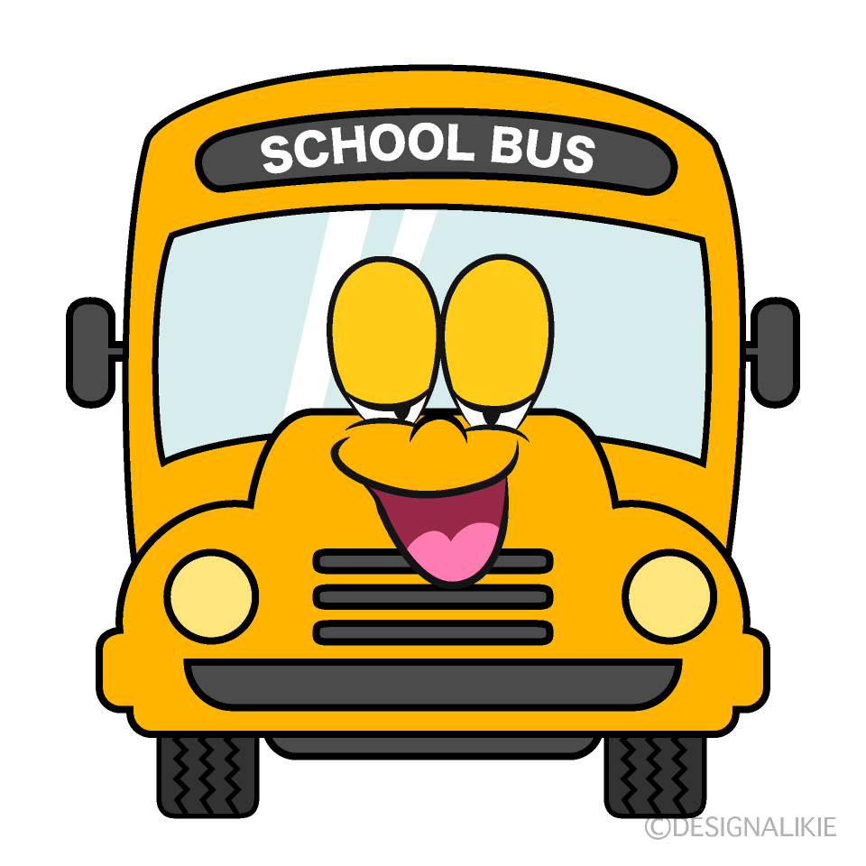 Relaxing School Bus Cartoon Character Image