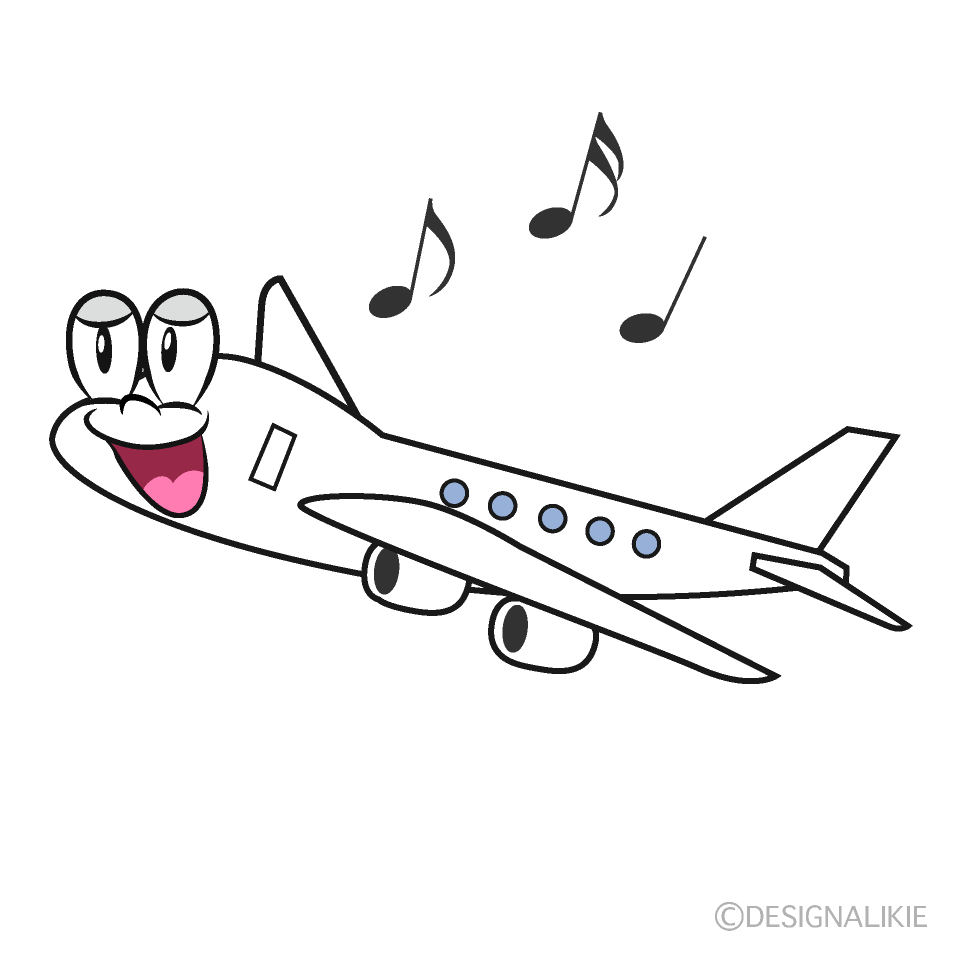 Singing Airplane Cartoon Character Image