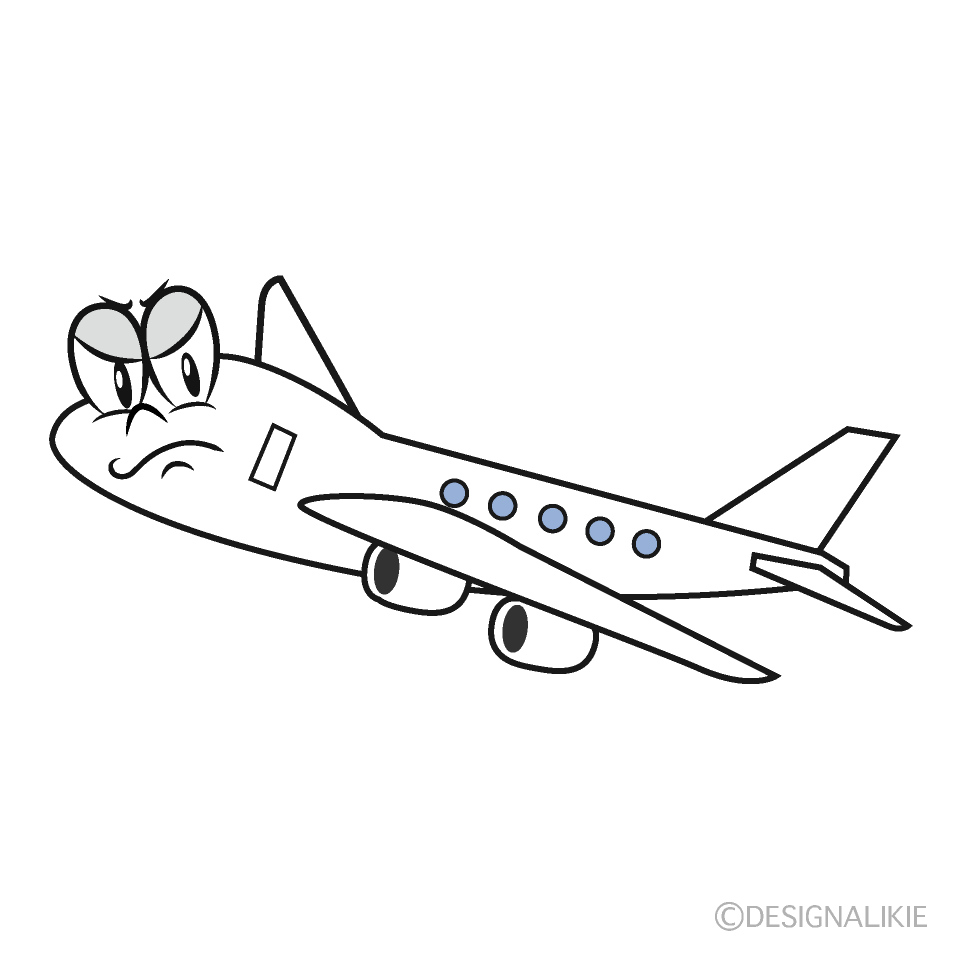 Angry Airplane Cartoon Character Image