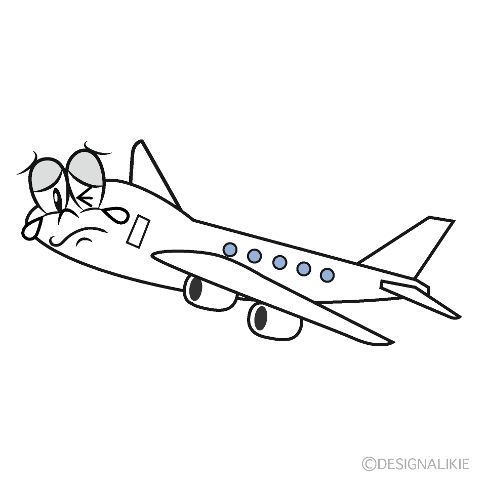 Crying Airplane Cartoon Character Image