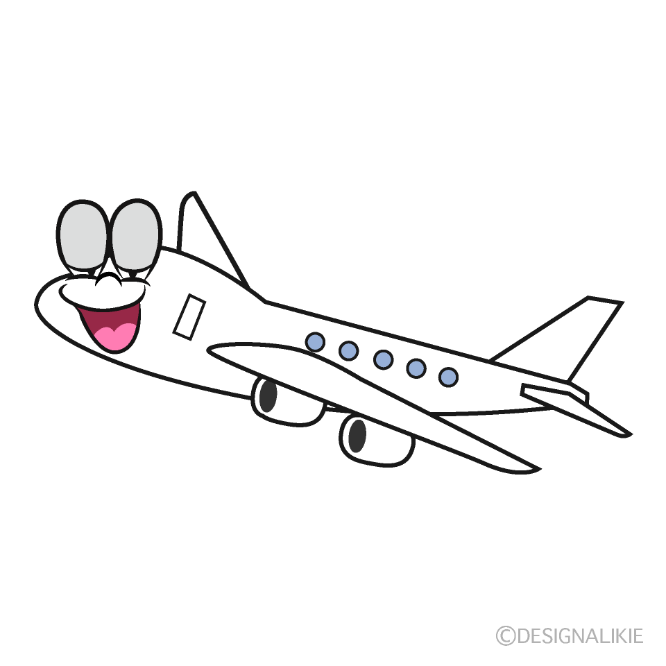 Relaxing Airplane Cartoon Character Image
