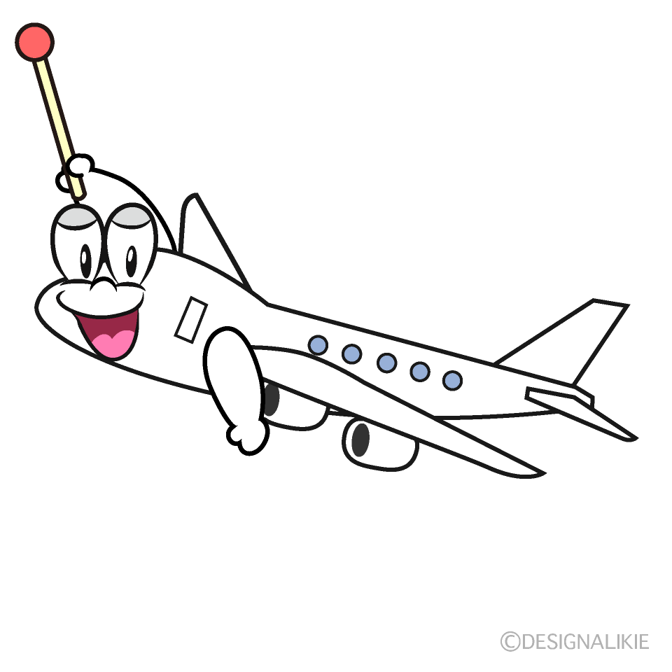 Speaking Airplane Cartoon Character Image