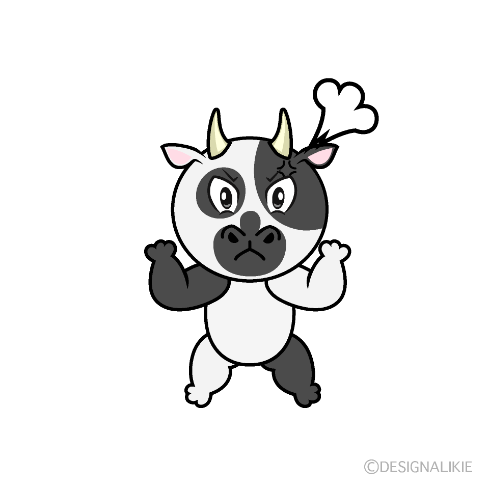 Angry Cow Cartoon Character Image