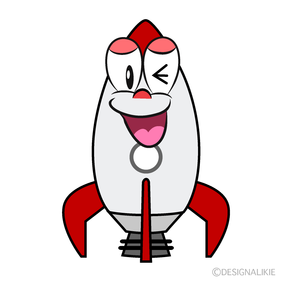 Laughing Rocket Cartoon Character Image