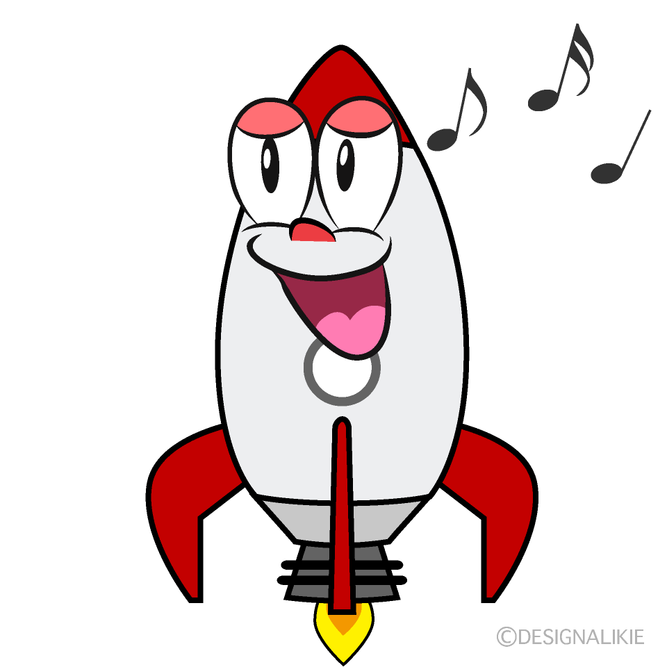 Singing Rocket Cartoon Character Image