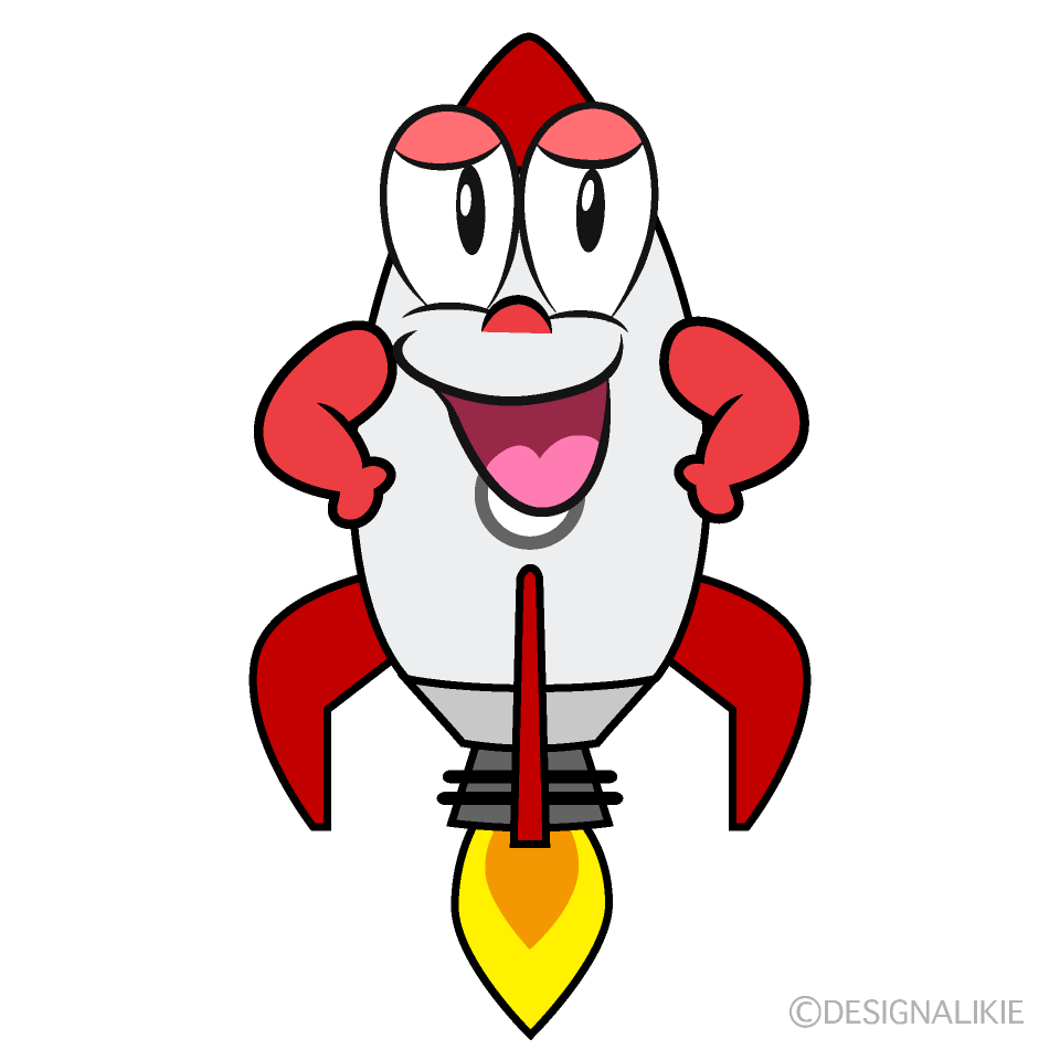 Confident Rocket Cartoon Character Image