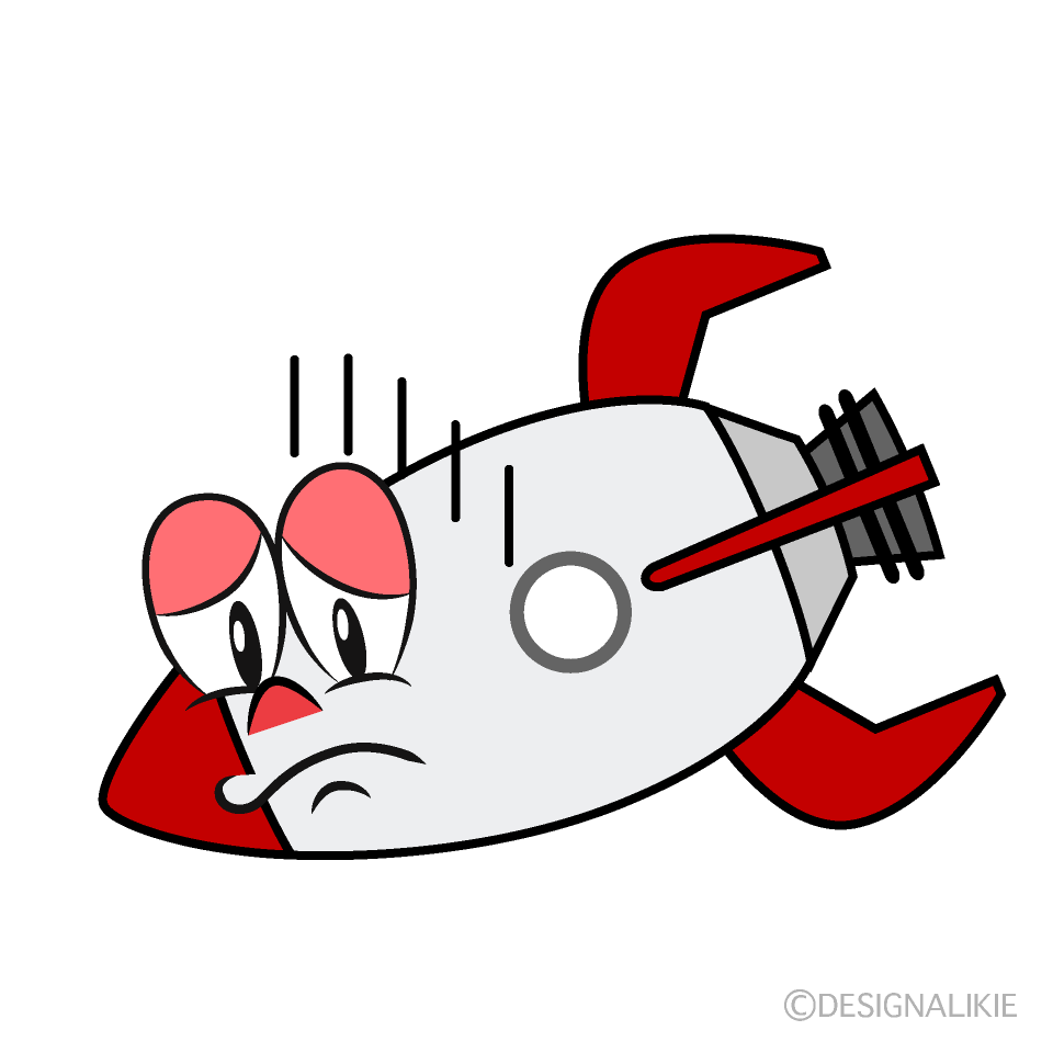 Depressed Rocket Cartoon Character Image