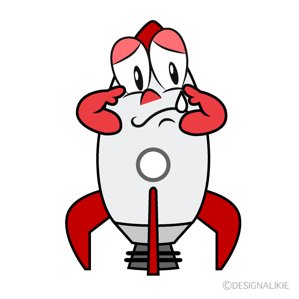 Sobbing Rocket Cartoon Character Image