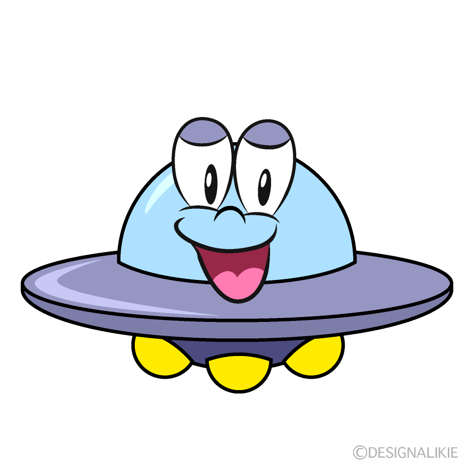Smiling UFO Cartoon Character Image