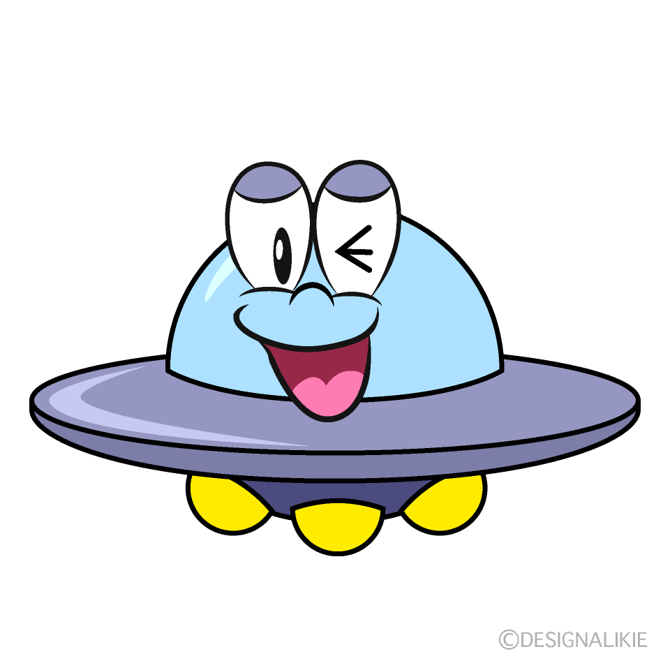 Laughing UFO Cartoon Character Image