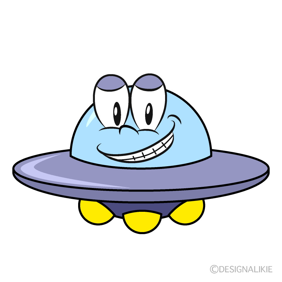 Grinning UFO Cartoon Character Image