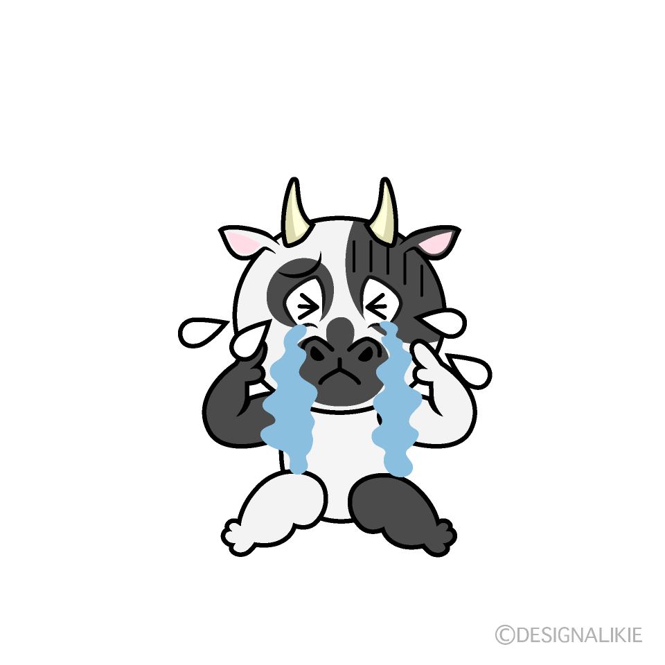 Crying Cow Cartoon Character Image