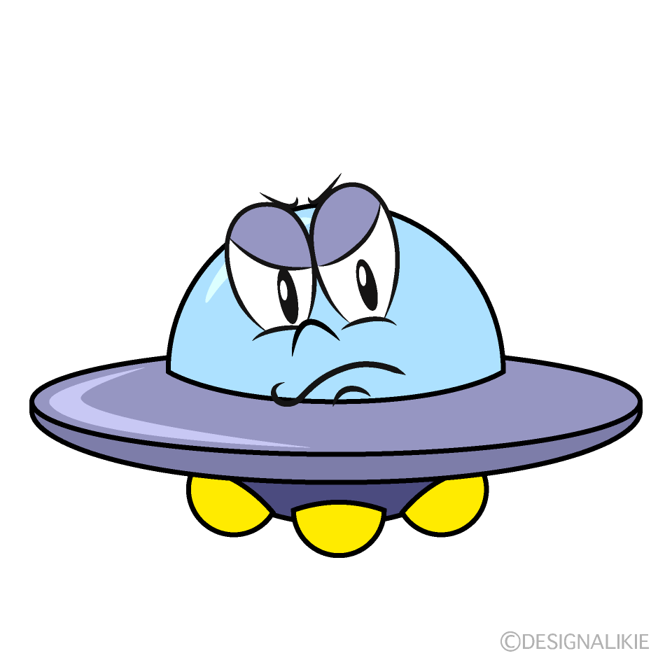 Angry UFO Cartoon Character Image