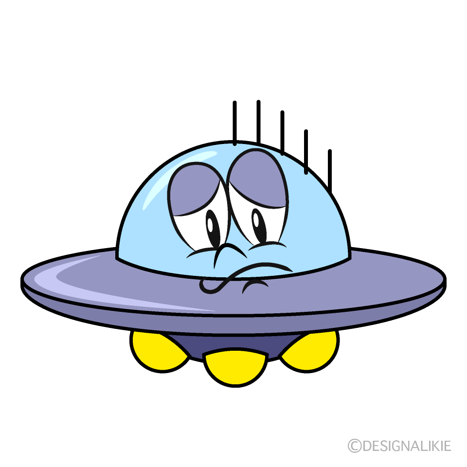 Depressed UFO Cartoon Character Image