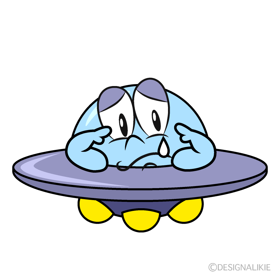 Sobbing UFO Cartoon Character Image