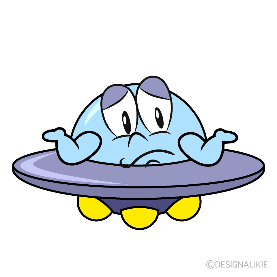 Troubled UFO Cartoon Character Image