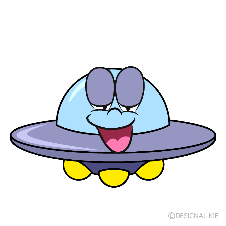 Relaxing UFO Cartoon Character Image