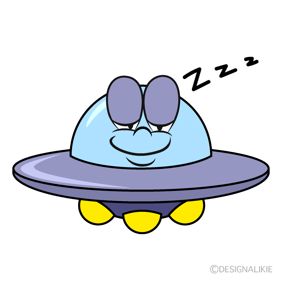 Sleeping UFO Cartoon Character Image