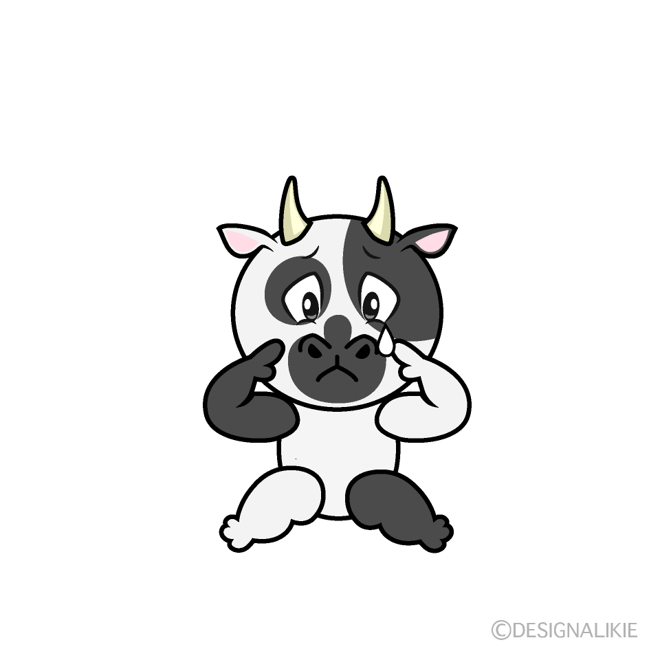 Sad Cow Cartoon Character Image