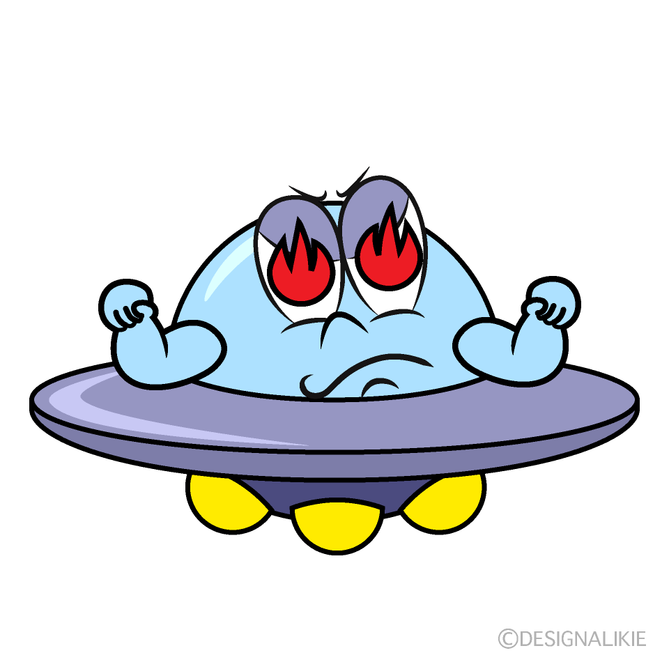 Ferocious UFO Cartoon Character Image