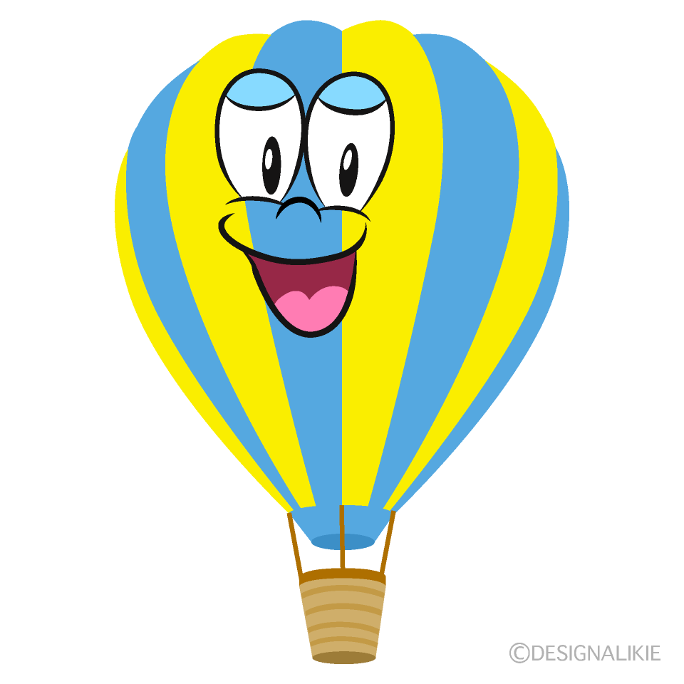 Smiling Hot Air Balloon Cartoon Character Image