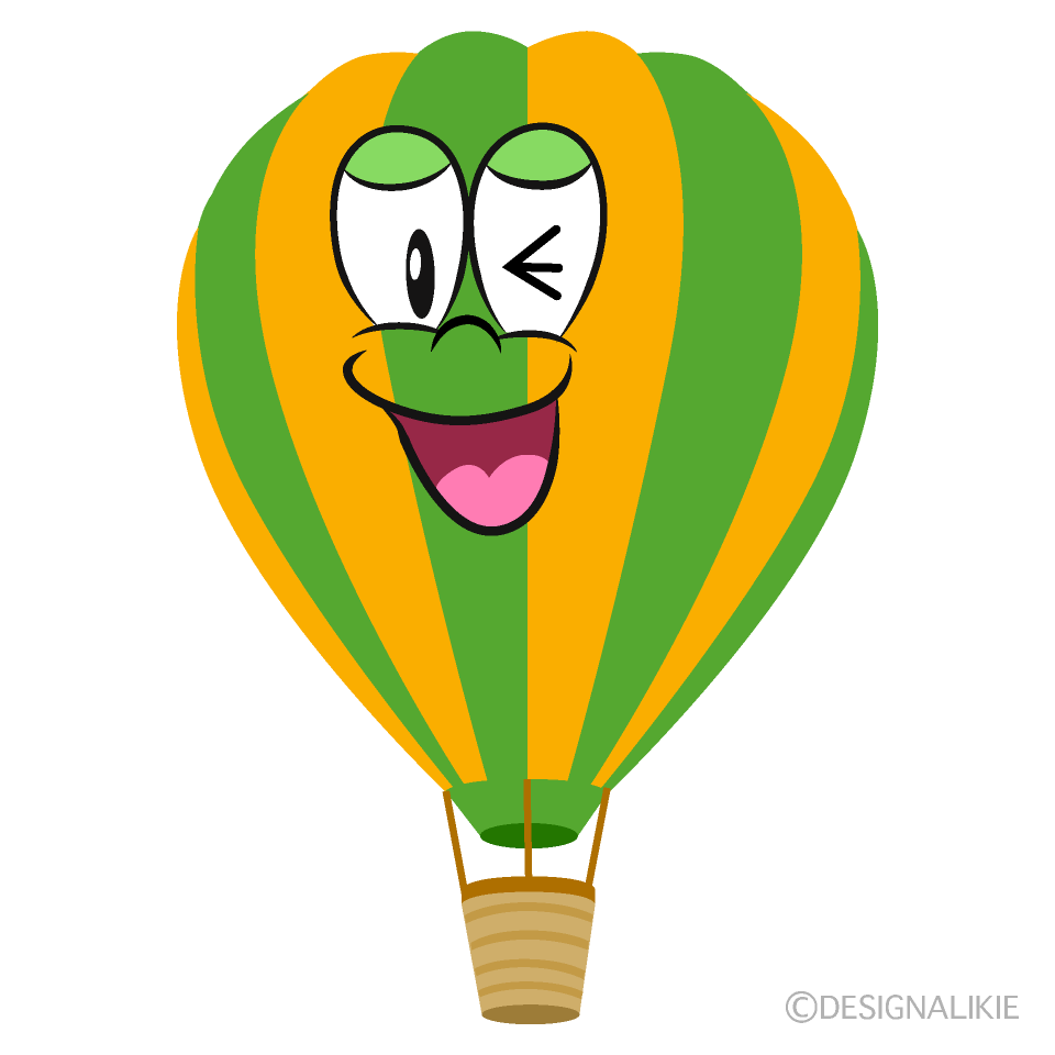 Laughing Hot Air Balloon Cartoon Character Image