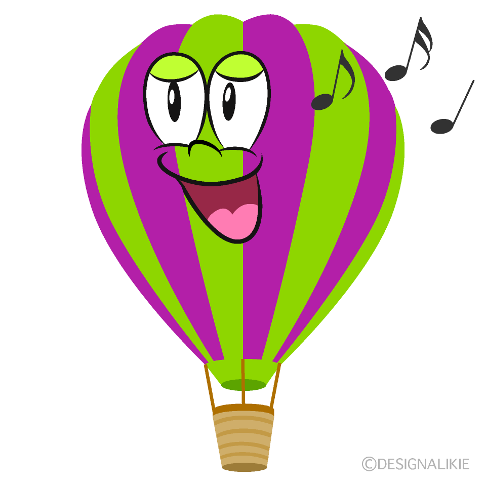 Singing Hot Air Balloon Cartoon Character Image