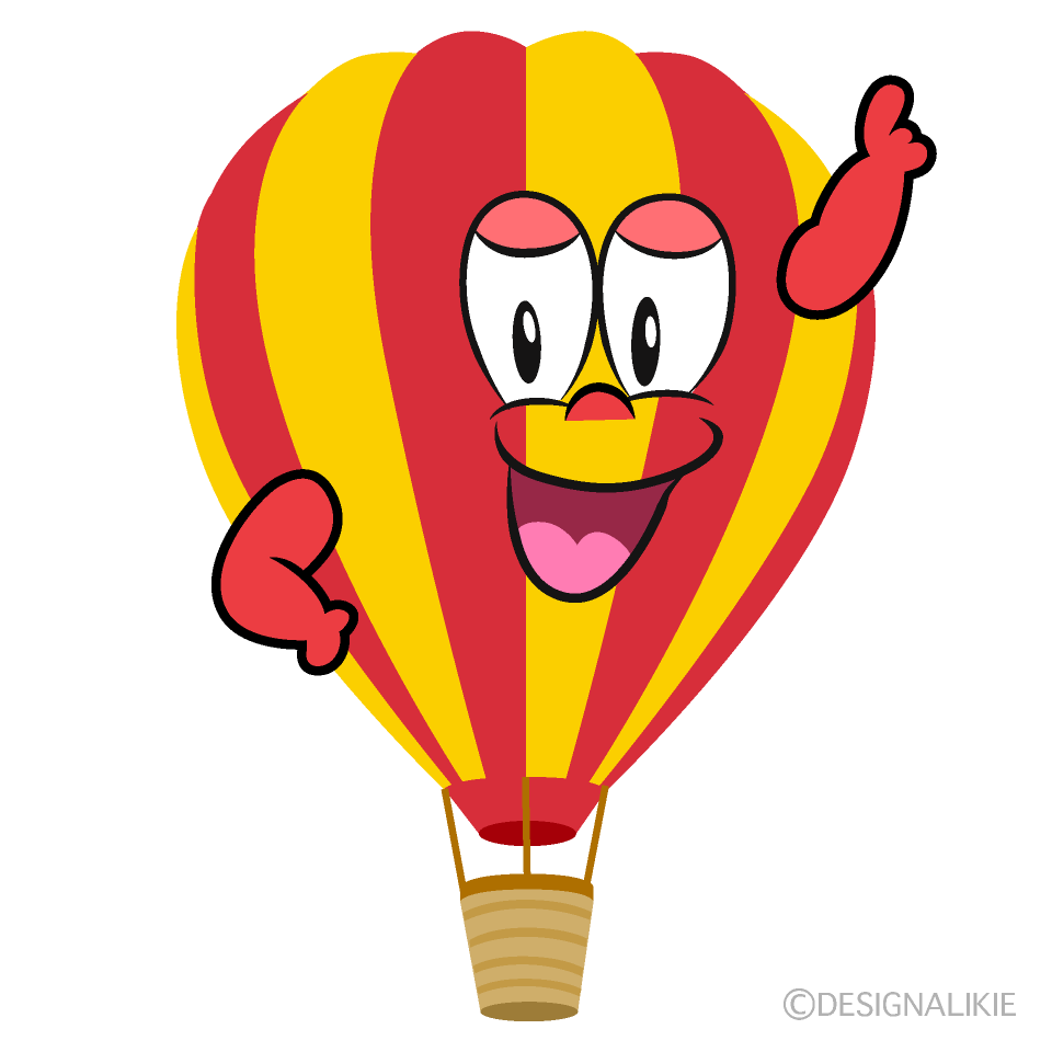 Posing Hot Air Balloon Cartoon Character Image