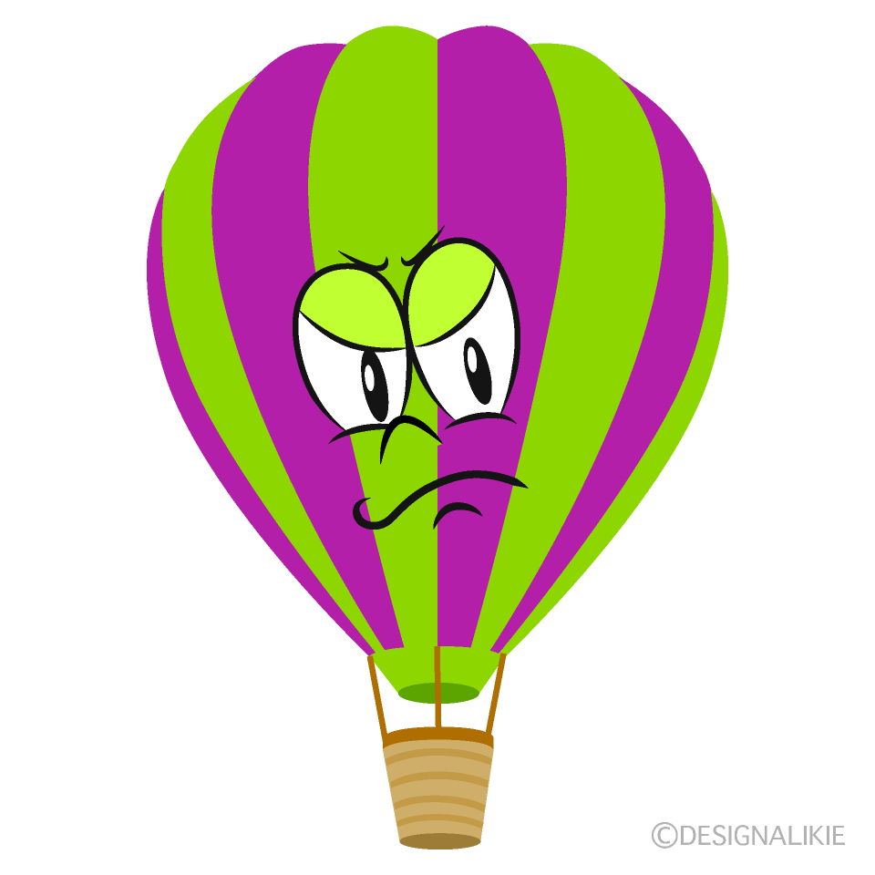 Angry Hot Air Balloon Cartoon Character Image