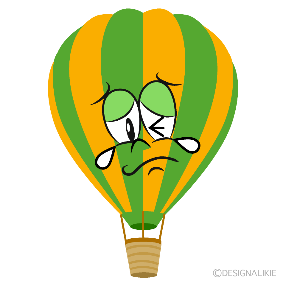 Crying Hot Air Balloon Cartoon Character Image