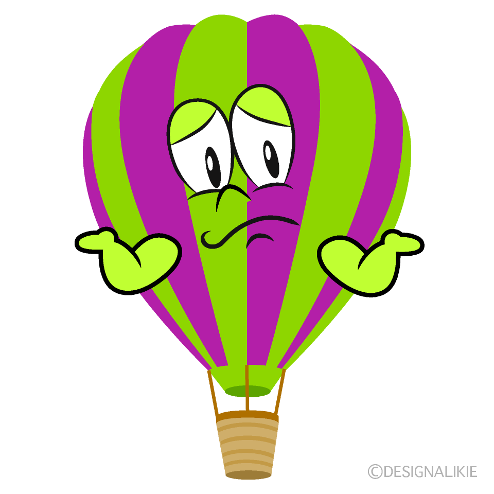 Troubled Hot Air Balloon Cartoon Character Image