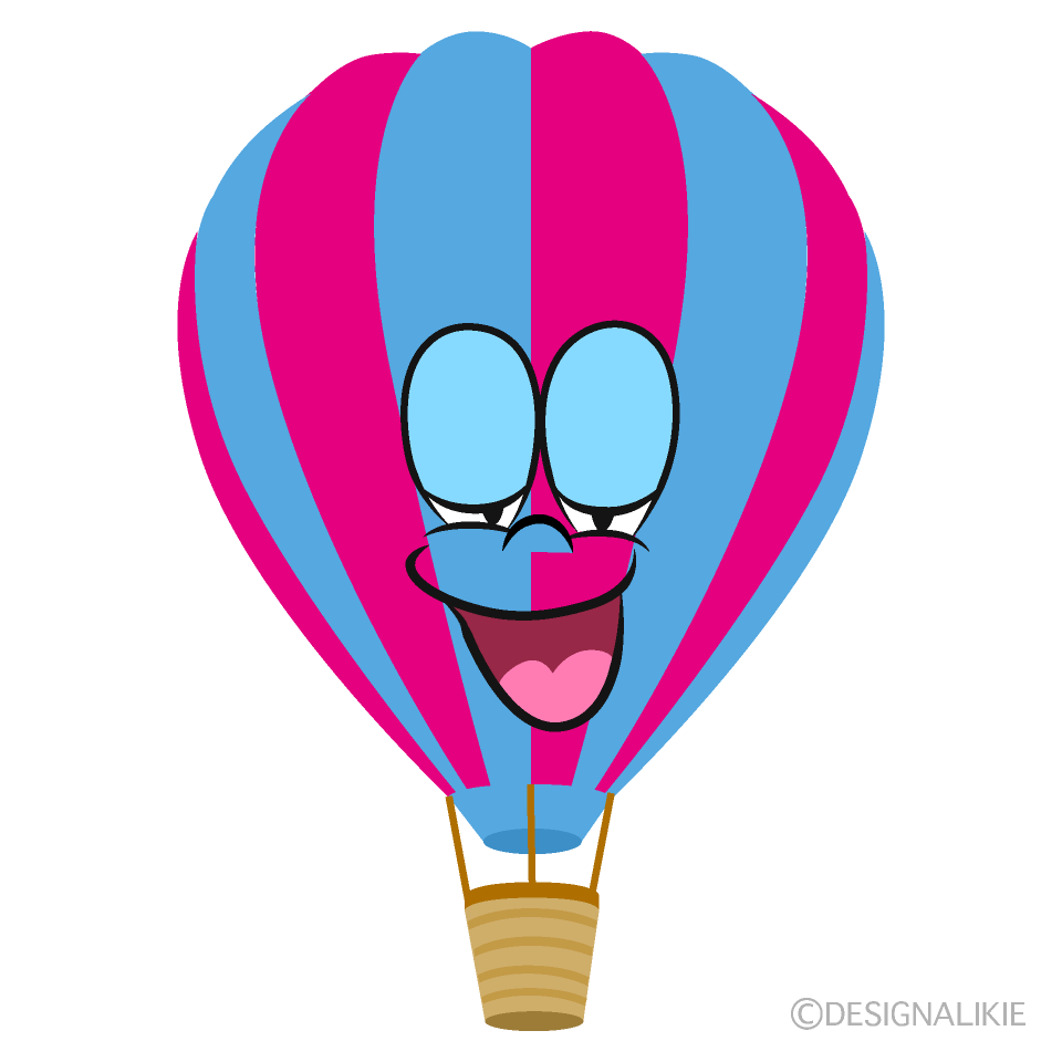 Relaxing Hot Air Balloon Cartoon Character Image