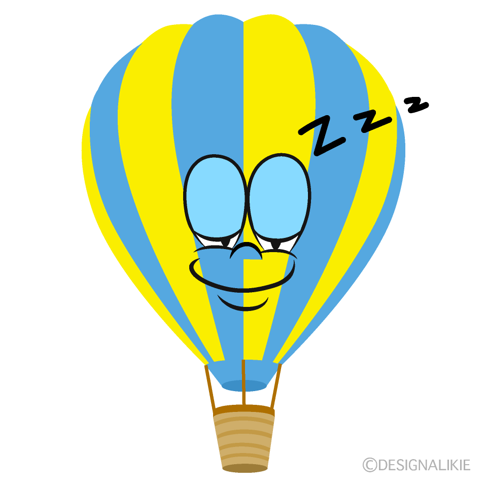 Sleeping Hot Air Balloon Cartoon Character Image