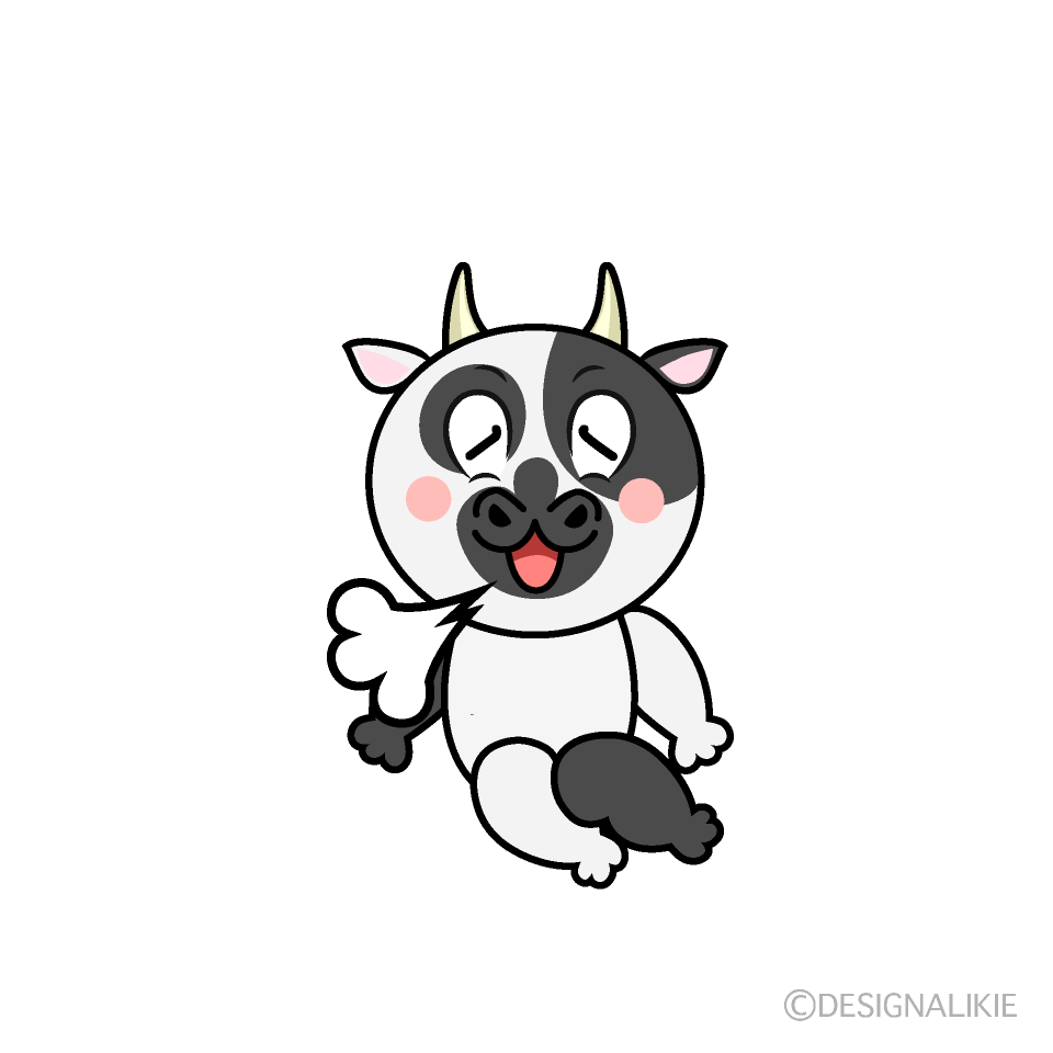 Relaxing Cow Cartoon Character Image