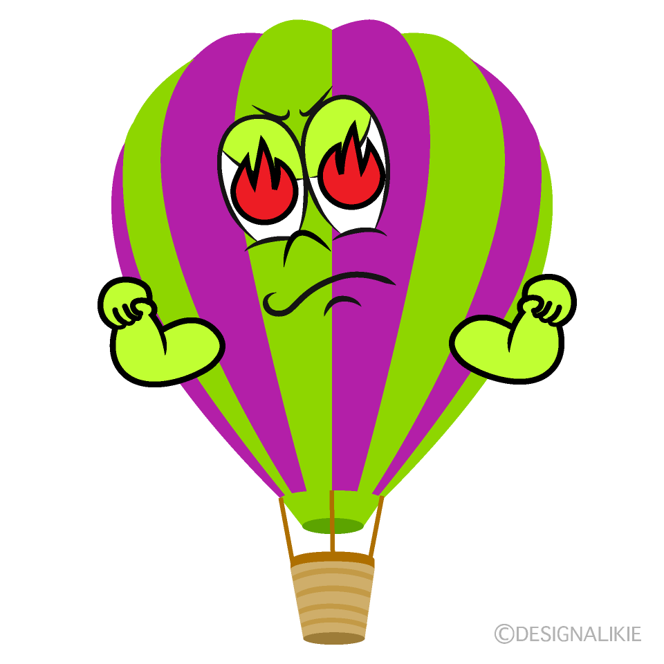 Furious Hot Air Balloon Cartoon Character Image