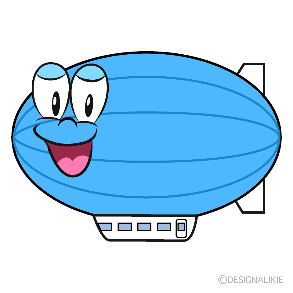 Smiling Airship Cartoon Character Image