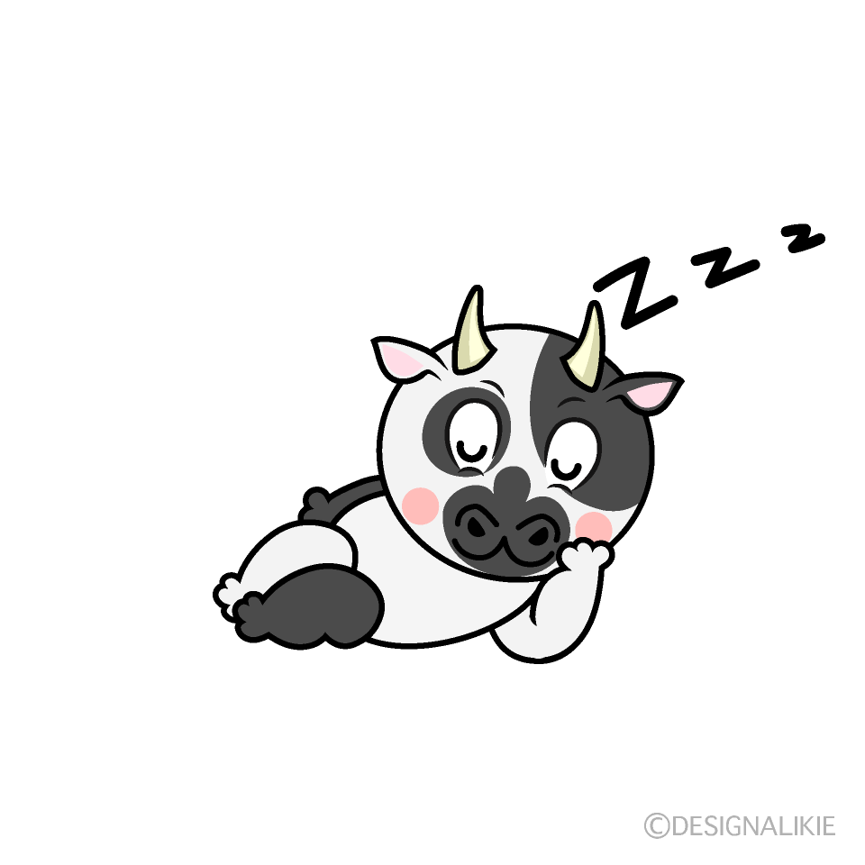 Sleeping Cow Cartoon Character Image