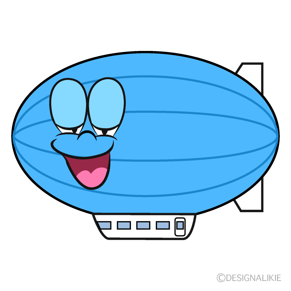 Relaxing Airship Cartoon Character Image