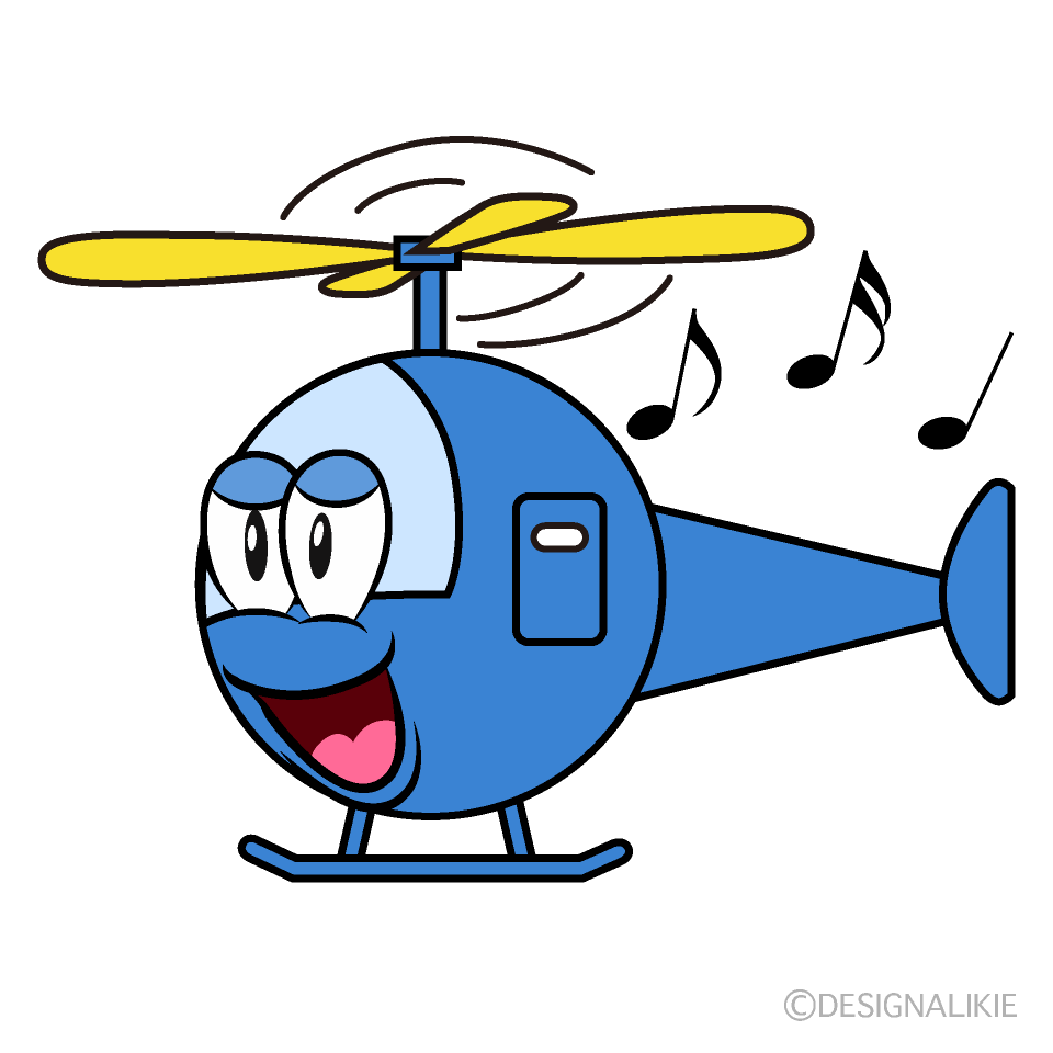 Singing Helicopter Cartoon Character Image