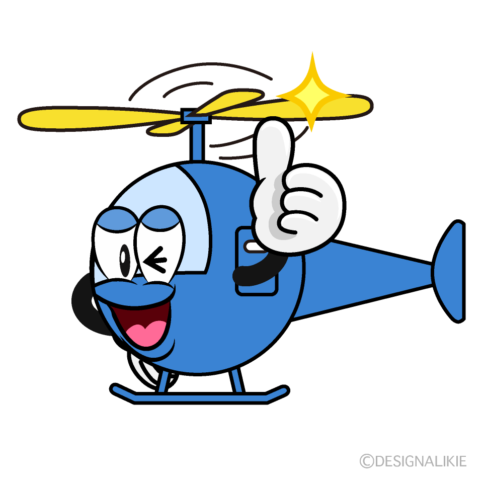 Thumbs up Helicopter Cartoon Character Image