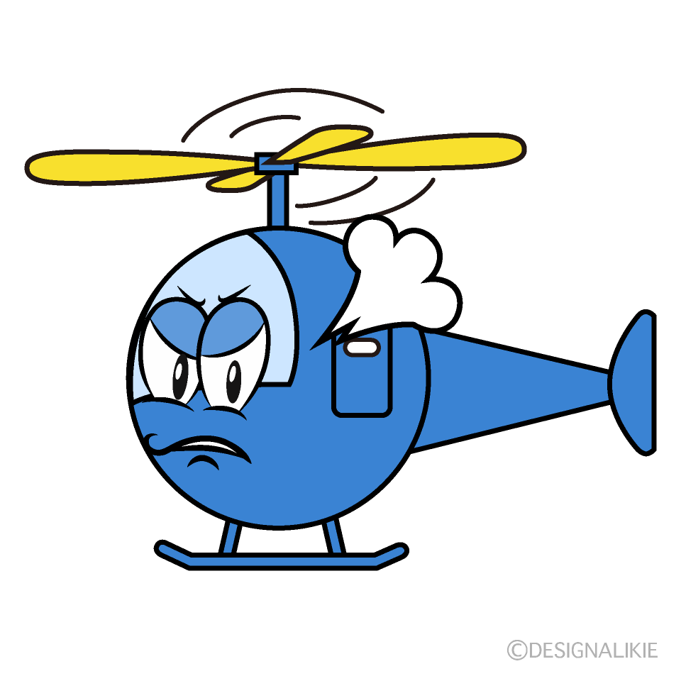 Angry Helicopter Cartoon Character Image